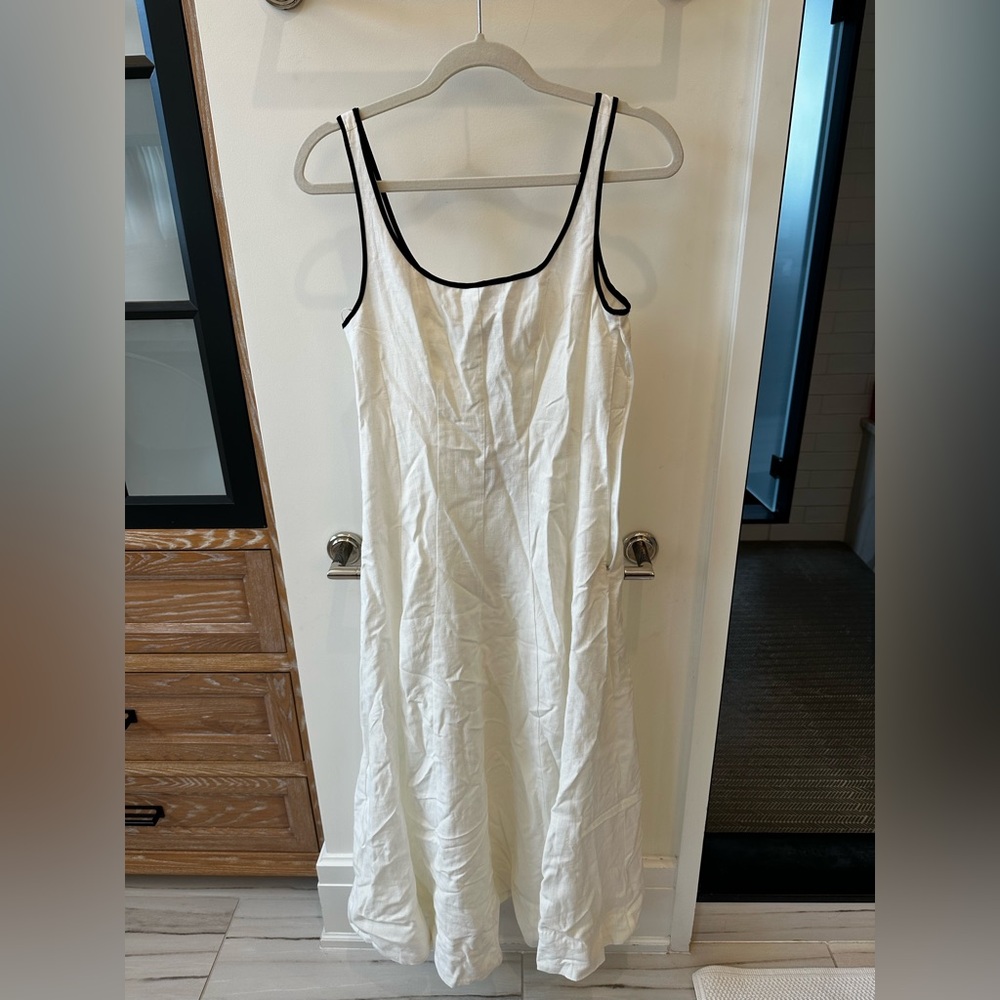 Zara White Dress with Black Accents